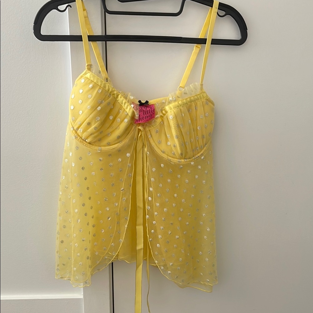 Victoria's Secret Yellow Bustier Tie Front Camisole